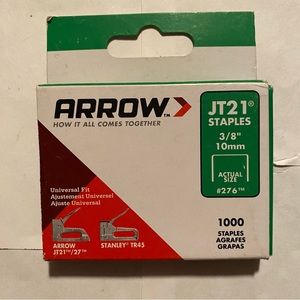 Arrow JT21 Staples 3/8” 10mm Universal Fit 1000 Count Staples